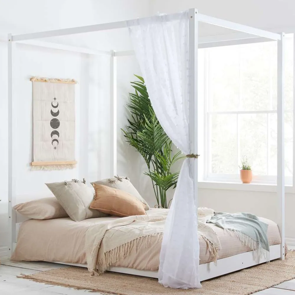 Darwin Double Four Poster Bed - White