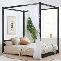 Darwin King Size Four Poster Bed - Black