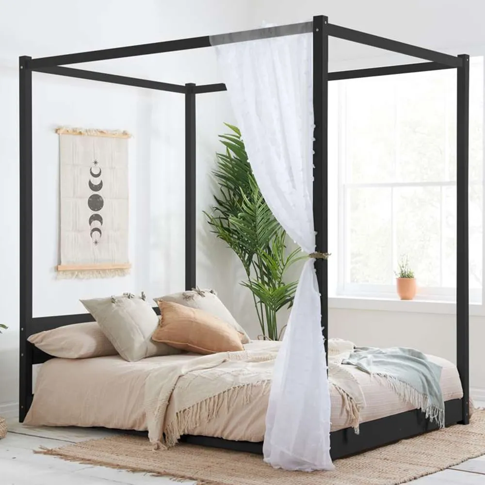 Darwin King Size Four Poster Bed - Black