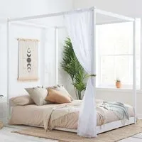 Darwin King Size Four Poster Bed - White