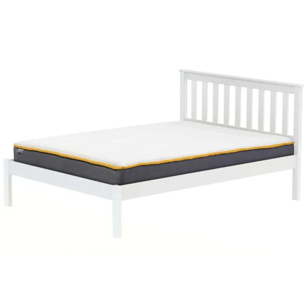 Denver King Size Bed Frame - White, Pine