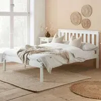 Denver King Size Bed Frame - White, Pine