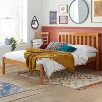 Denver Small Double Bed Frame - Brown, Pine