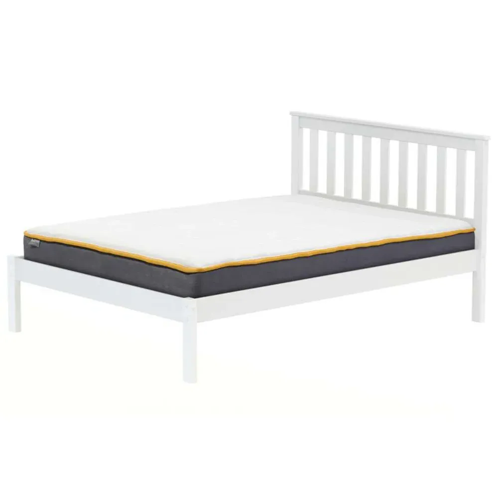 Denver Small Double Bed Frame - White, Pine