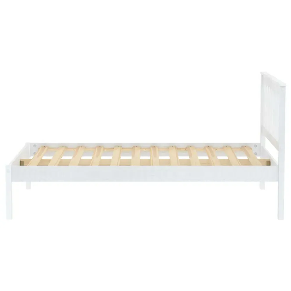Denver Small Double Bed Frame - White, Pine