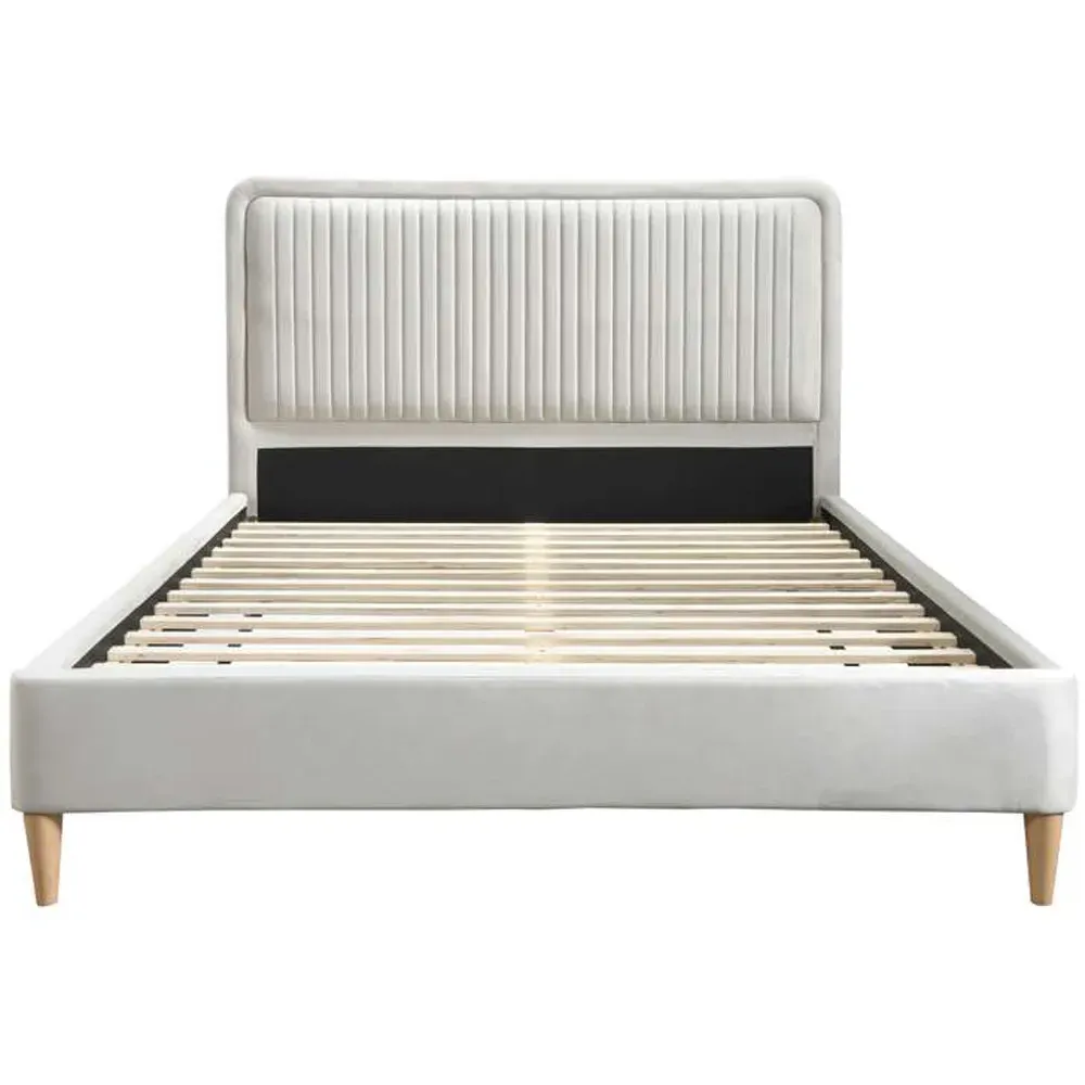 Double Bed Frame - Grey, Fabric