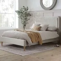 Double Bed Frame - Grey, Fabric