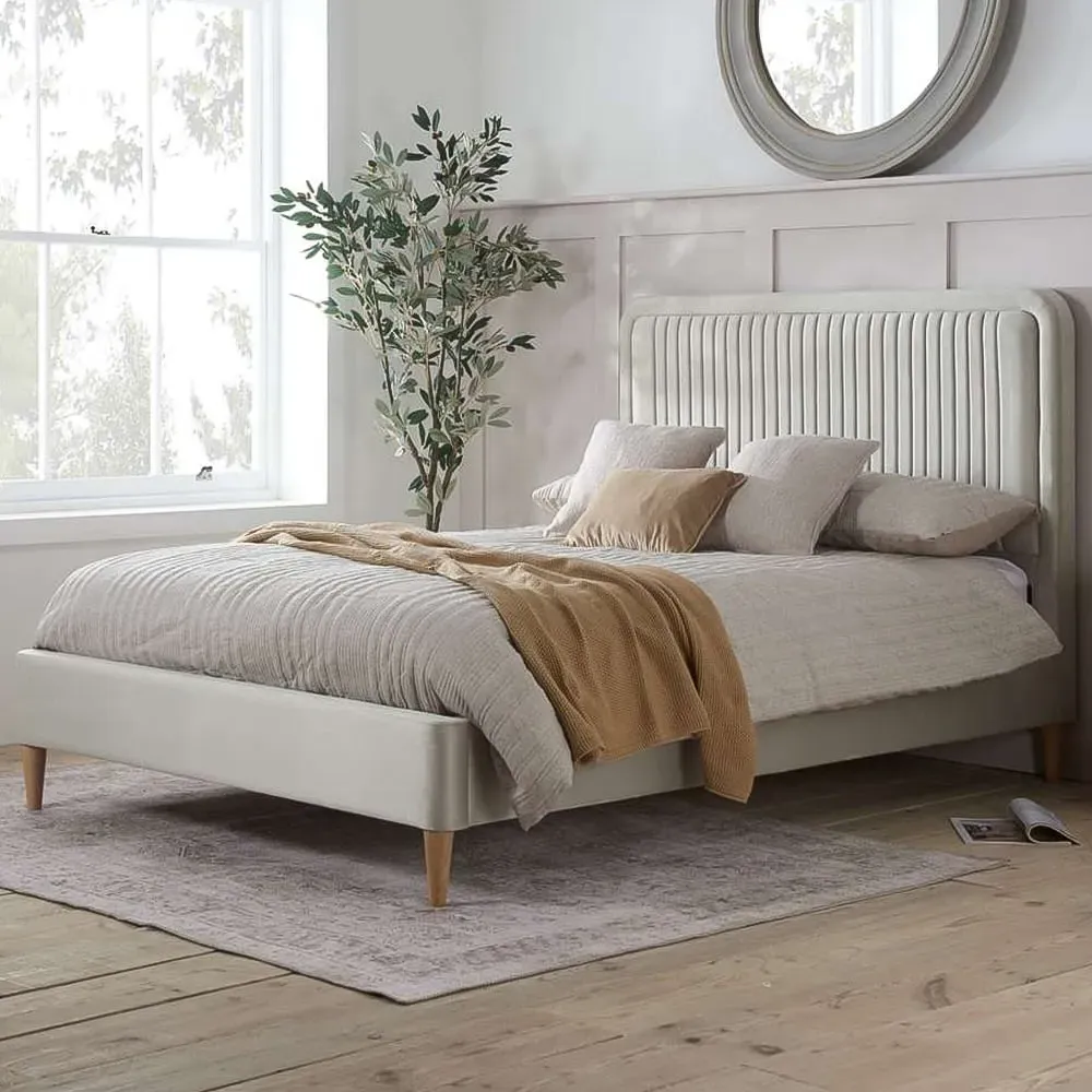 Double Bed Frame - Grey, Fabric image