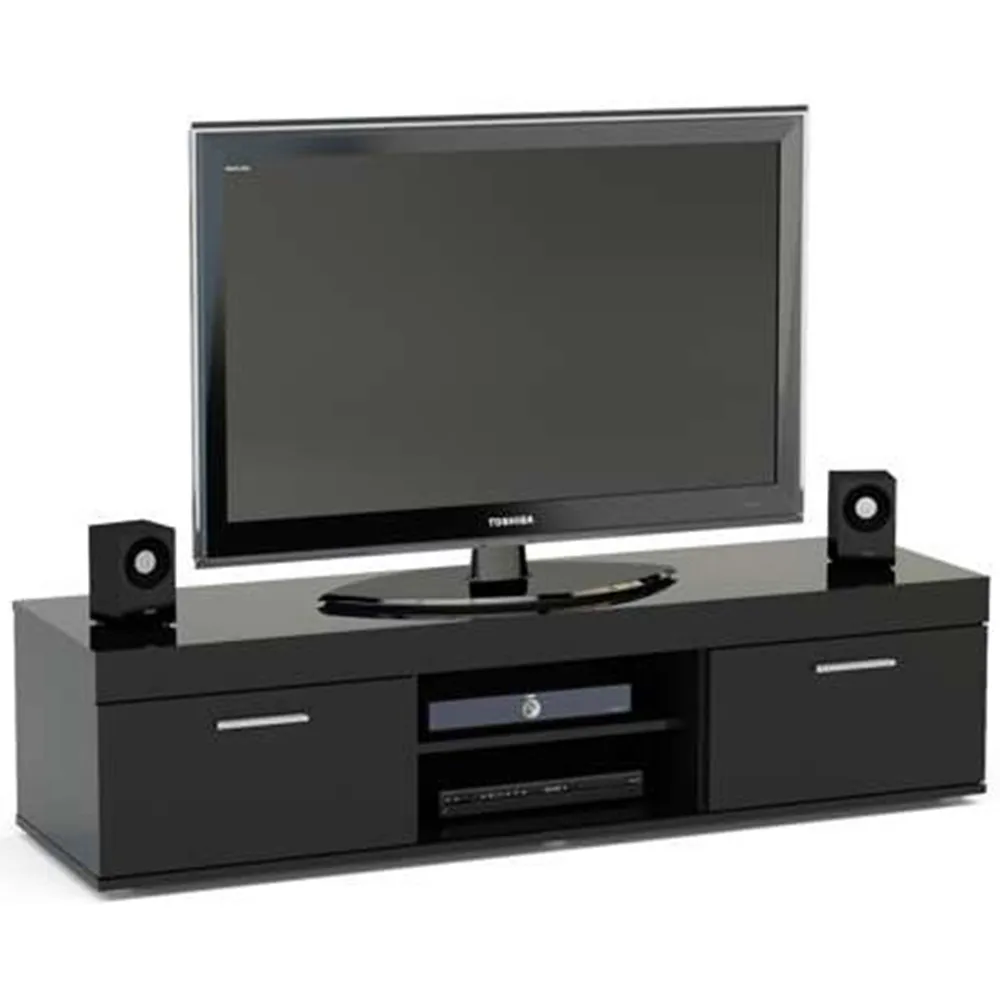 Edgeware 2 Door TV Unit with Storage - Black
