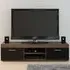 Edgeware 2 Door TV Unit with Storage - Black, Natural