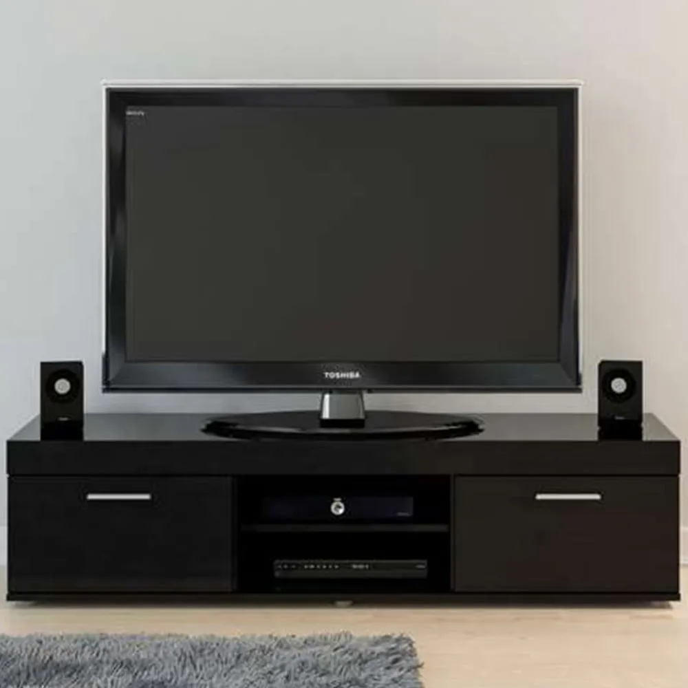 Edgeware 2 Door TV Unit with Storage - Black image