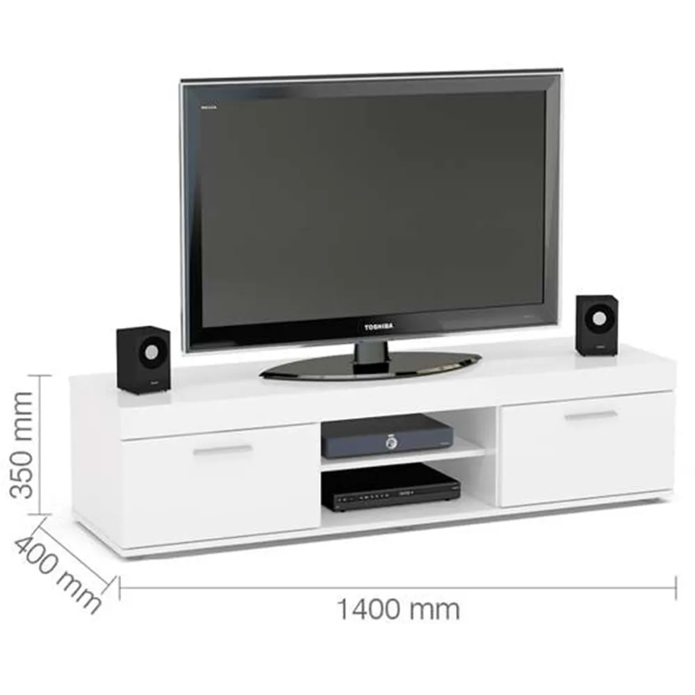 Edgeware 2 Door TV Unit with Storage - White