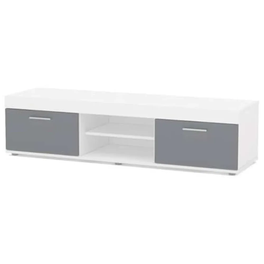 Edgeware 2 Door TV Unit with Storage - White, Grey