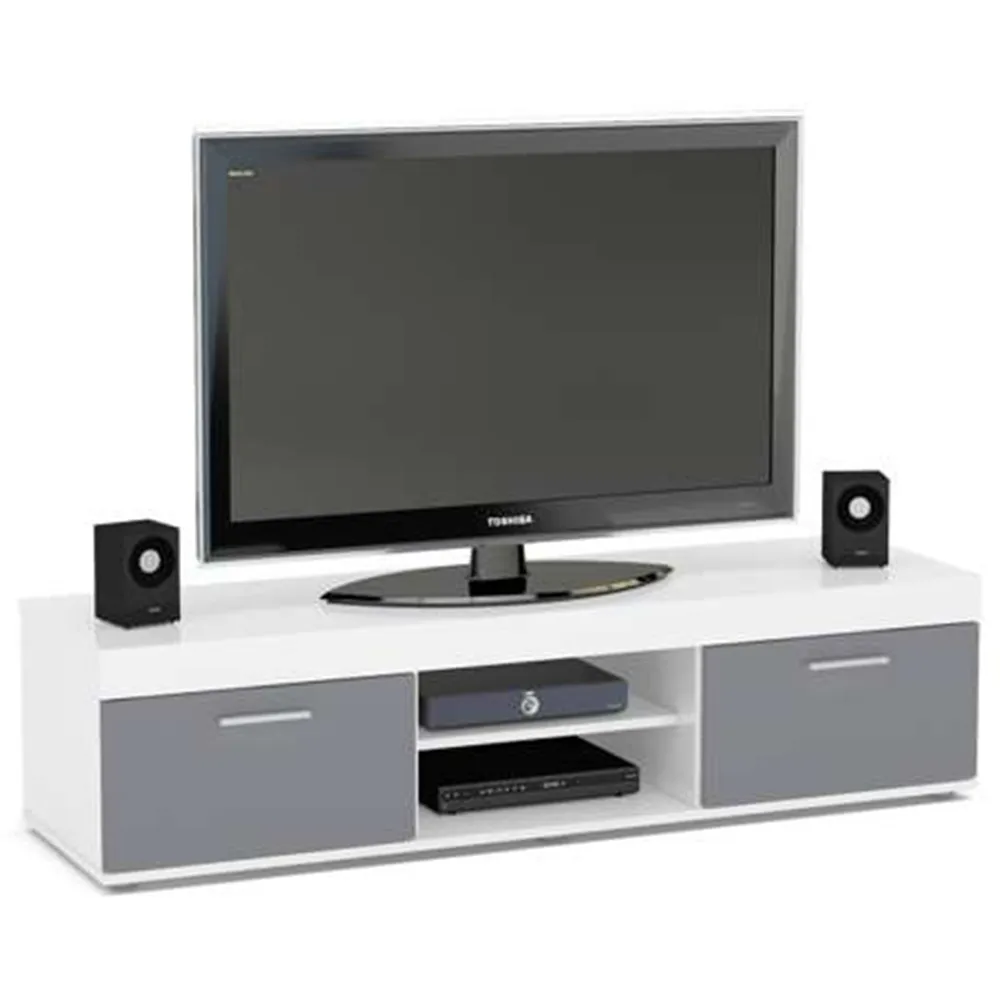 Edgeware 2 Door TV Unit with Storage - White, Grey