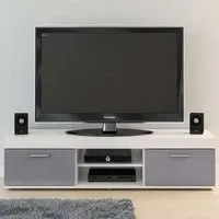 Edgeware 2 Door TV Unit with Storage - White, Grey