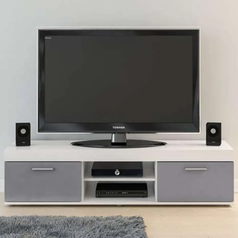Edgeware 2 Door TV Unit with Storage - White, Grey