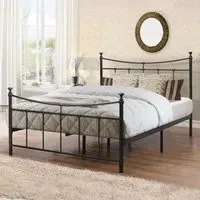Emily Double Bed Frame - Black, Steel