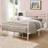 Emily Double Bed Frame - Cream, Steel