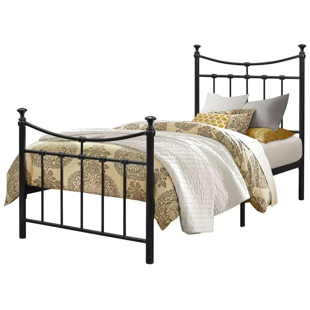 Emily Single Bed Frame - Black, Steel