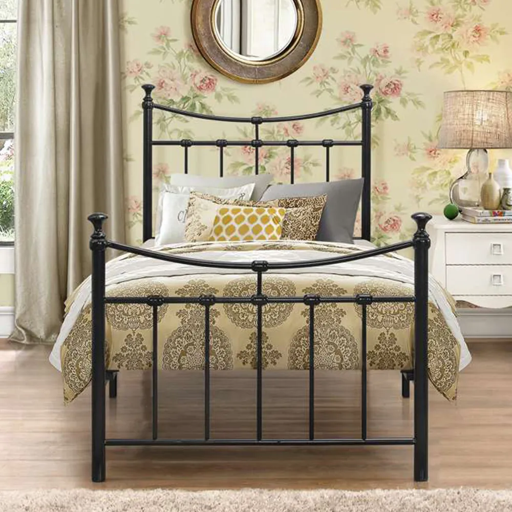 Emily Single Bed Frame - Black, Steel