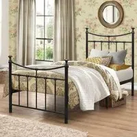 Emily Single Bed Frame - Black, Steel