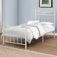 Emily Single Bed Frame - Cream, Steel