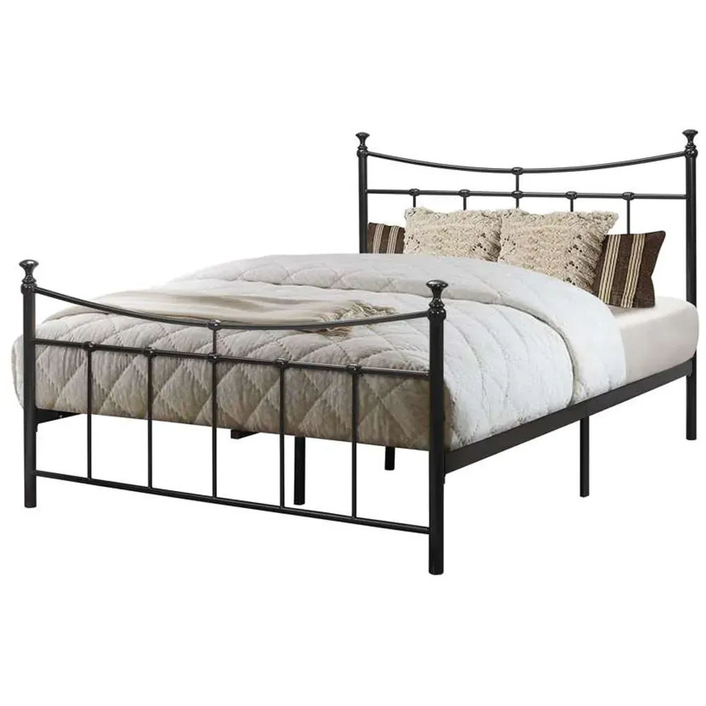 Emily Small Double Bed Frame - Black, Steel