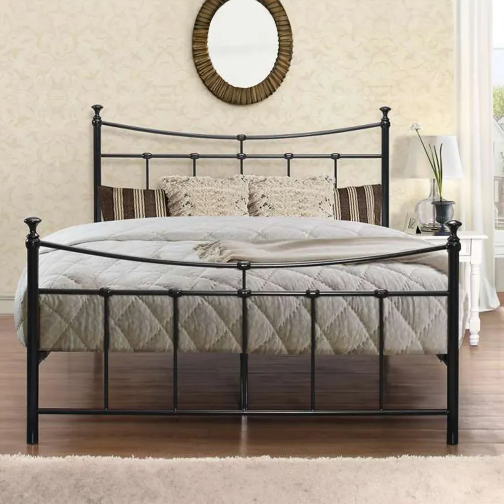 Emily Small Double Bed Frame - Black, Steel