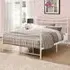Emily Small Double Bed Frame - Cream, Steel