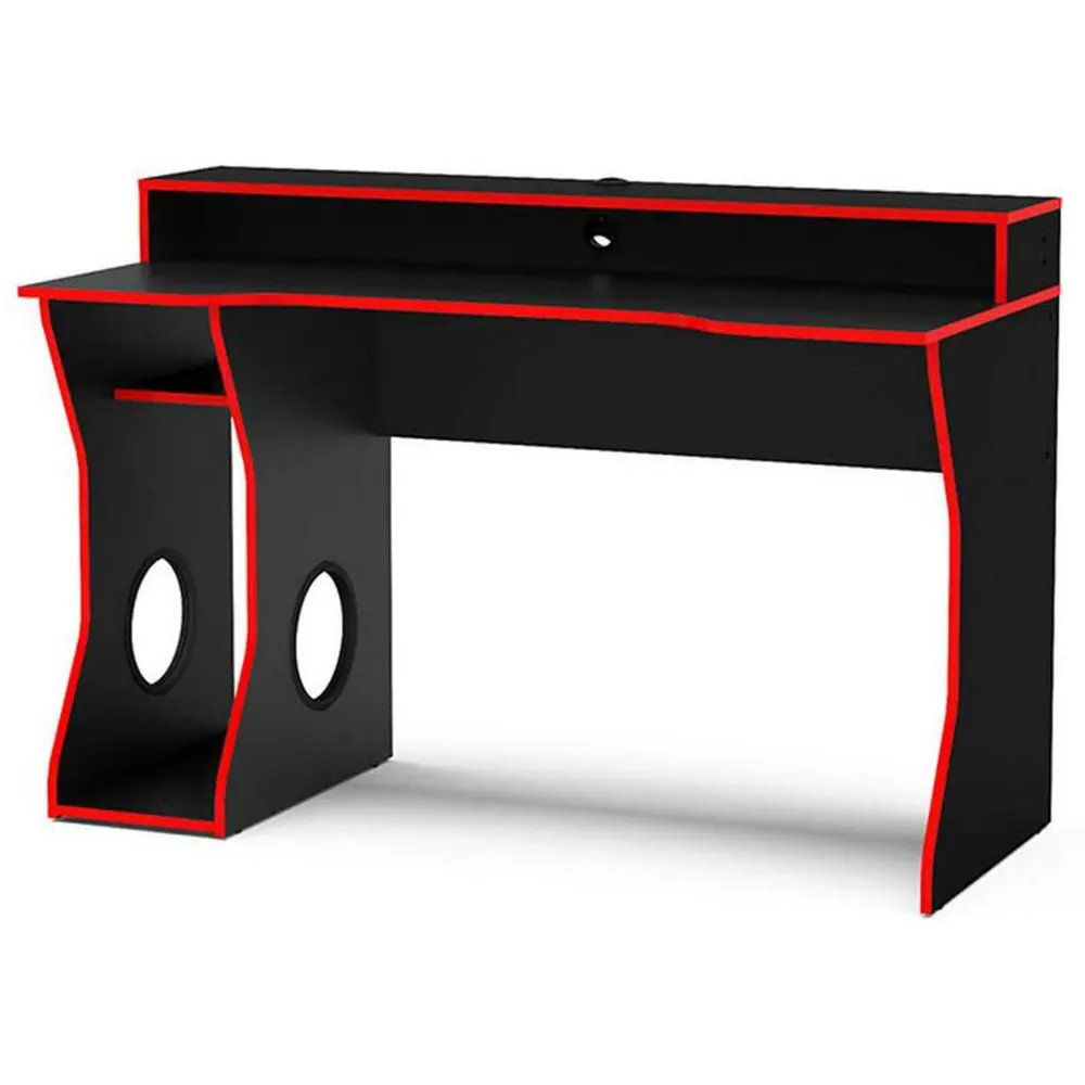 Enzo Gaming Computer Desk with Storage - Black, Red