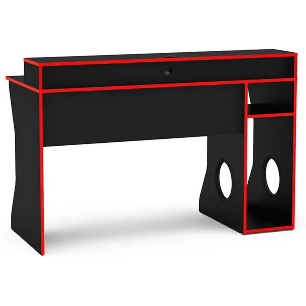 Enzo Gaming Computer Desk with Storage - Black, Red