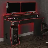 Enzo Gaming Computer Desk with Storage - Black, Red
