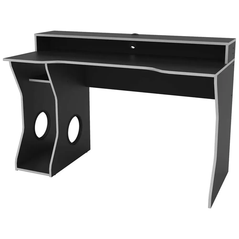 Enzo Gaming Computer Desk with Storage - Black, White