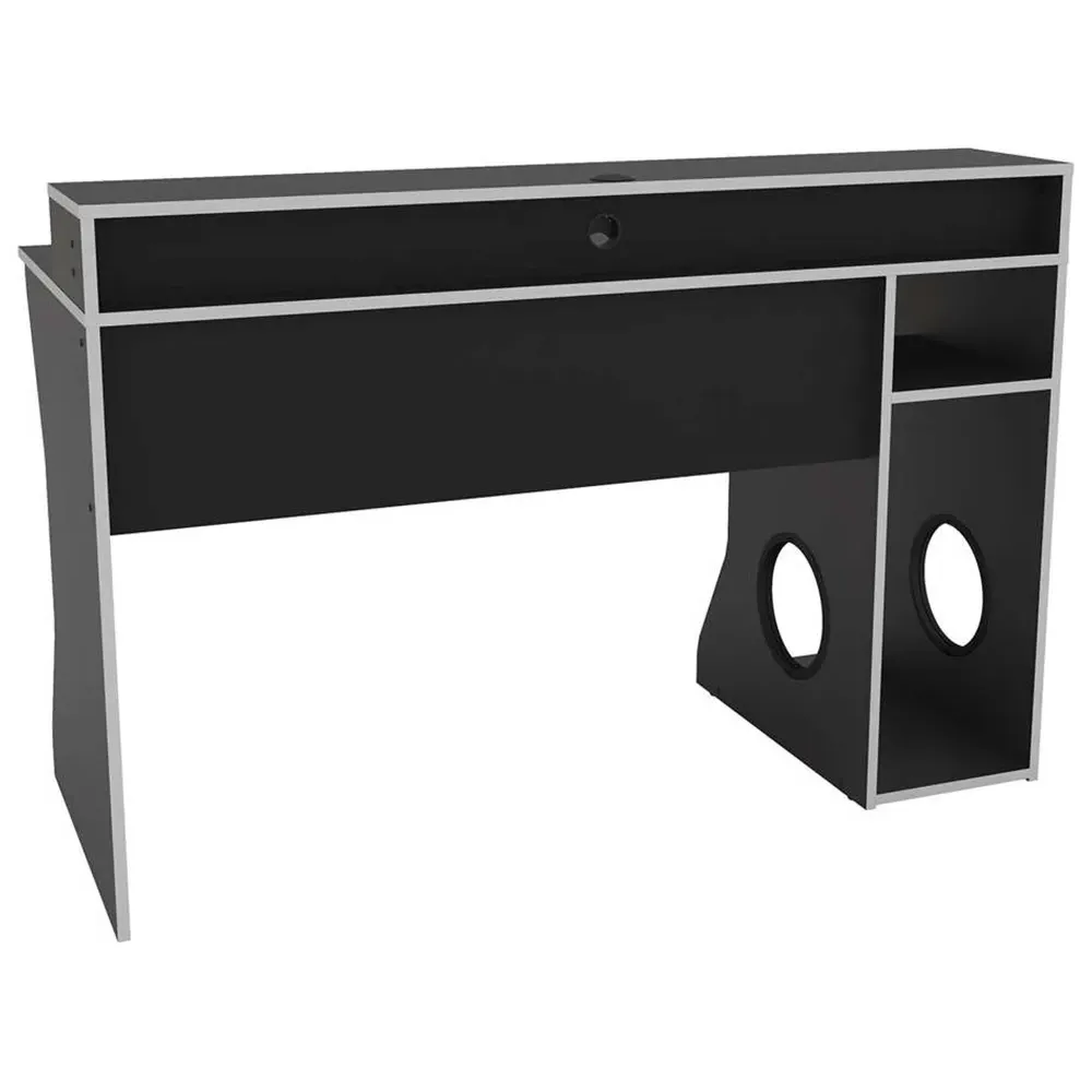 Enzo Gaming Computer Desk with Storage - Black, White
