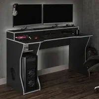 Enzo Gaming Computer Desk with Storage - Black, White