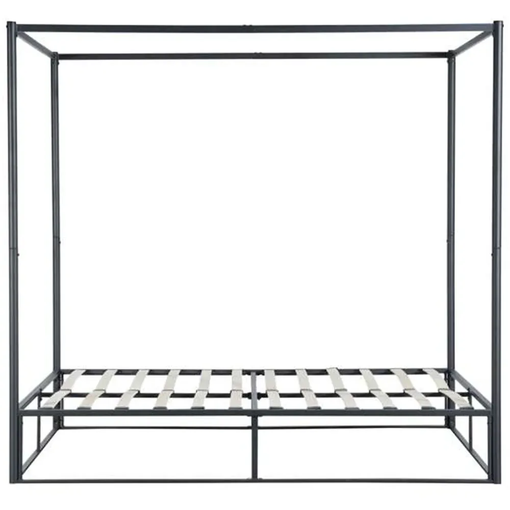 Farringdon Double 4 Poster Bed Frame - Black, Metal