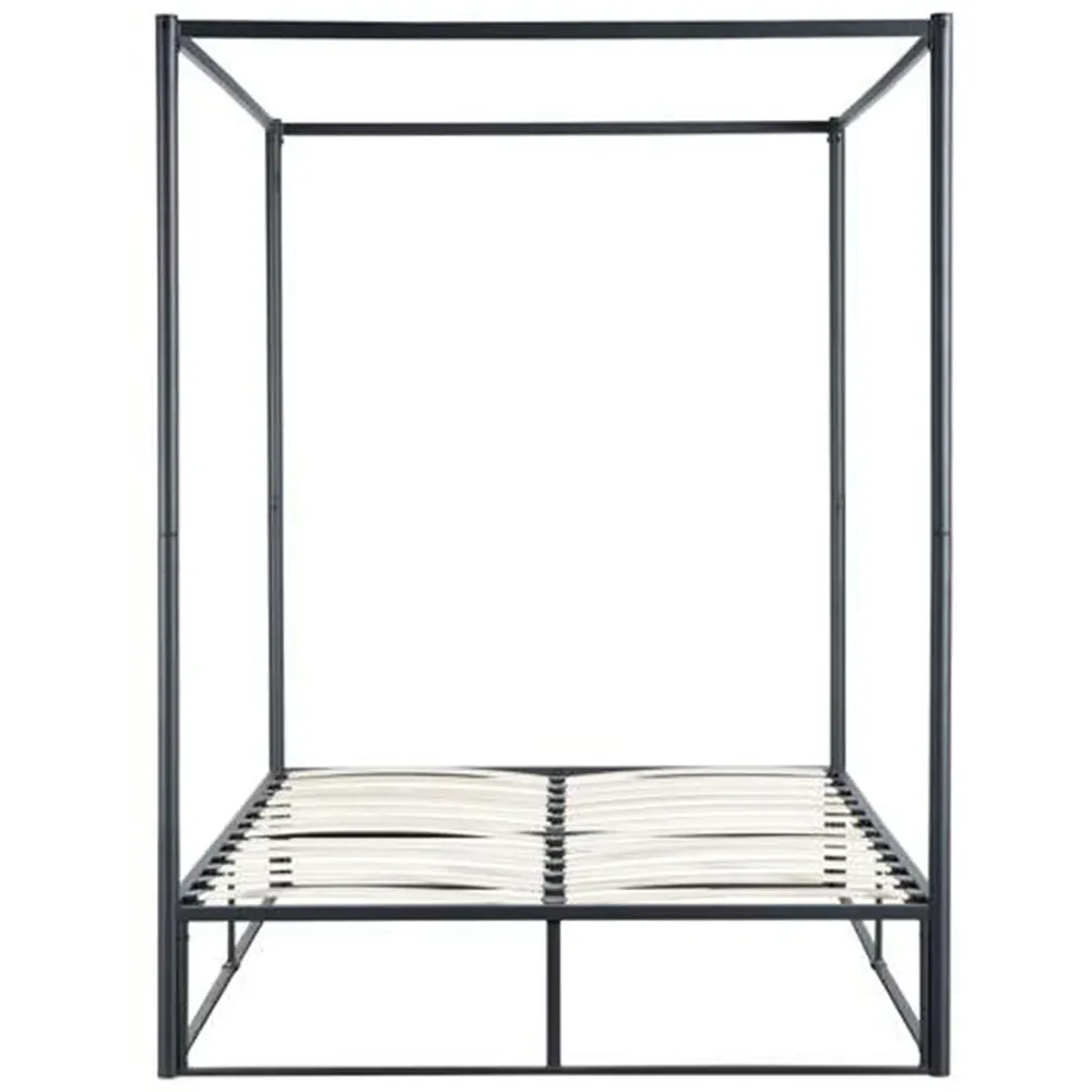Farringdon Double 4 Poster Bed Frame - Black, Metal