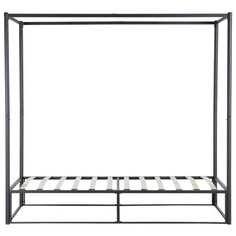 Farringdon Single 4 Poster Bed Frame - Black, Metal