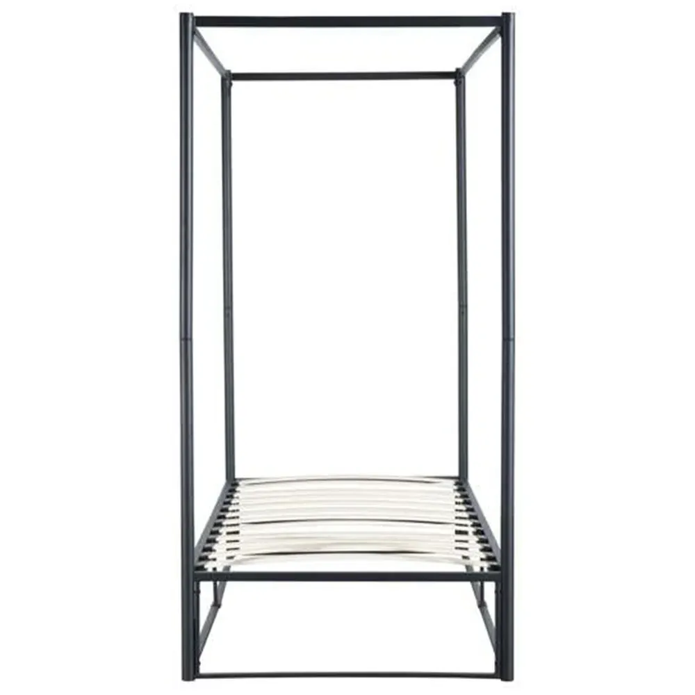 Farringdon Single 4 Poster Bed Frame - Black, Metal