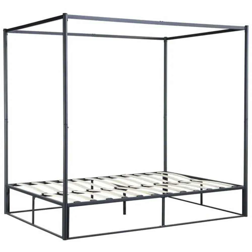 Farringdon Small Double 4 Poster Bed Frame - Black, Metal