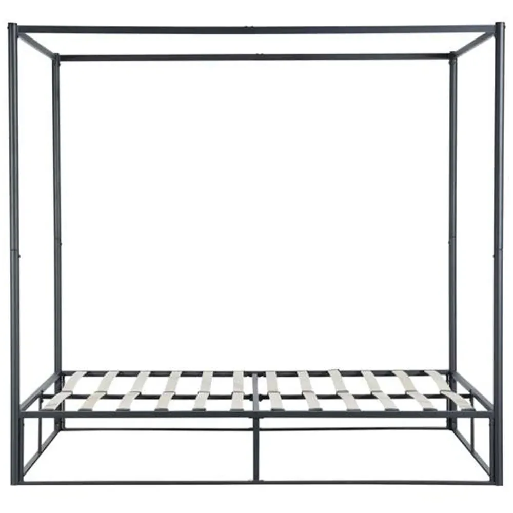 Farringdon Small Double 4 Poster Bed Frame - Black, Metal
