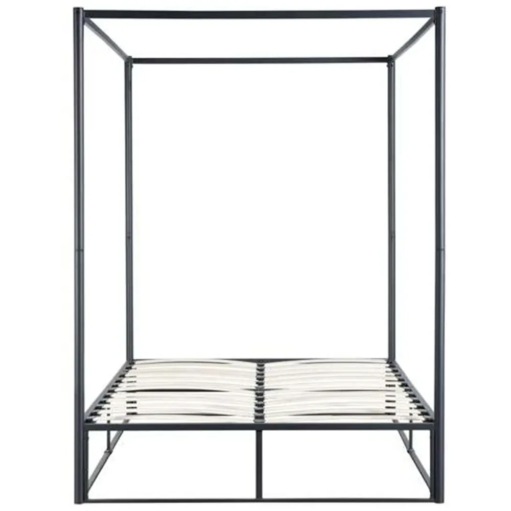 Farringdon Small Double 4 Poster Bed Frame - Black, Metal