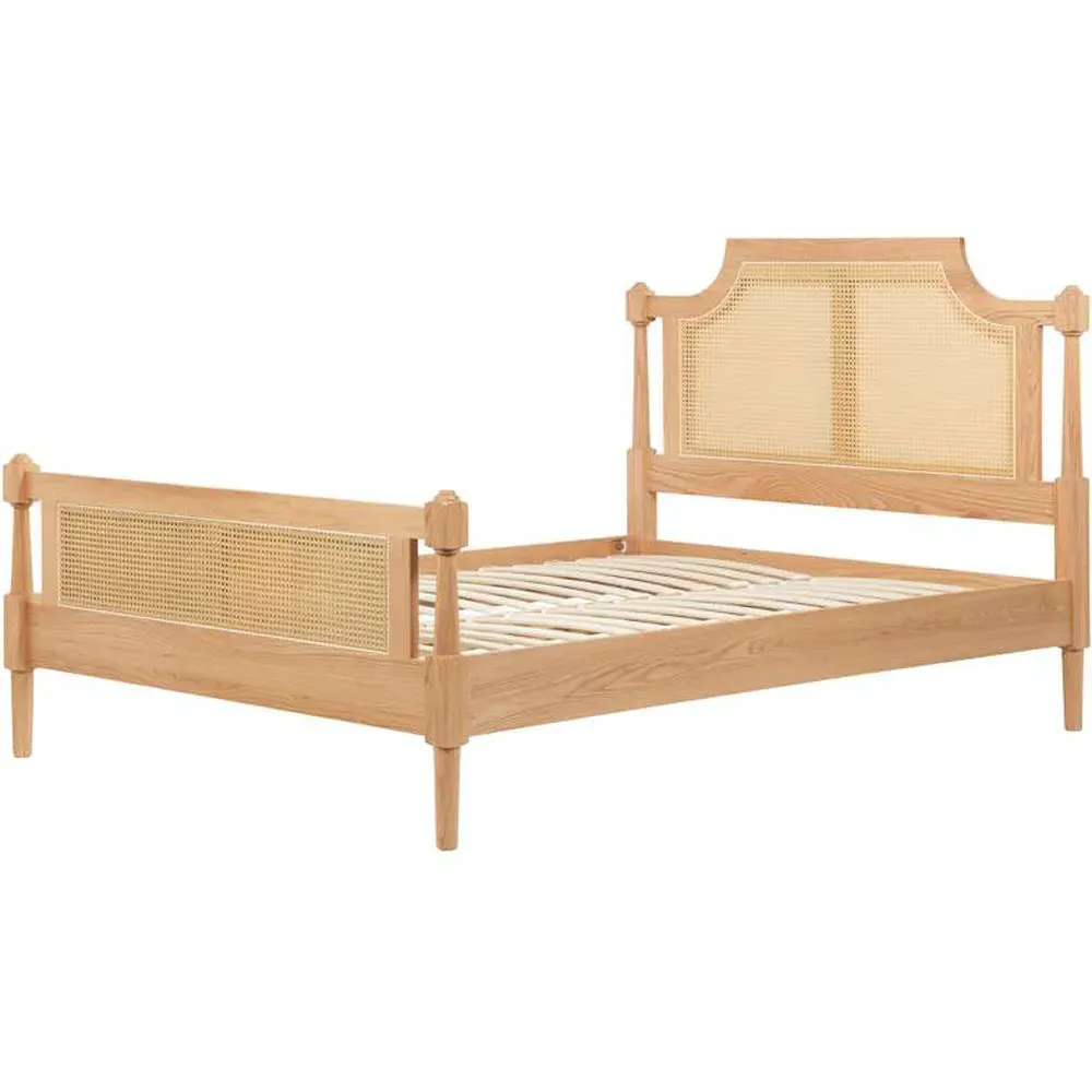 Geneva King Size Rattan Bed - Brown