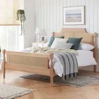 Geneva King Size Rattan Bed - Brown