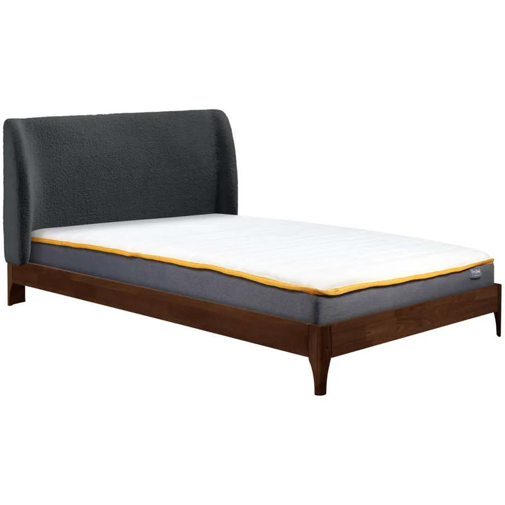 Halfden Double Bed Frame - White, Boucle