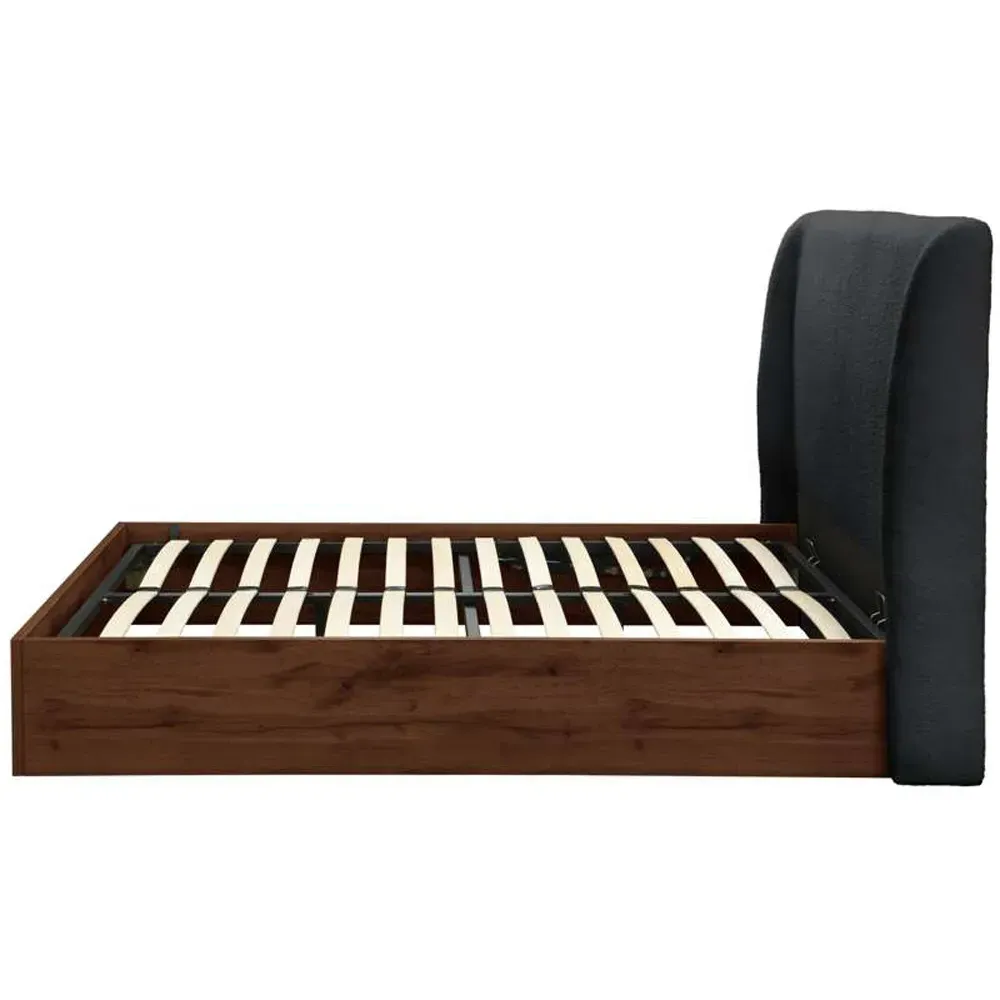 Halfden Double Ottoman Bed with Storage - White, Boucle