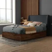 Halfden Double Ottoman Bed with Storage - White, Boucle