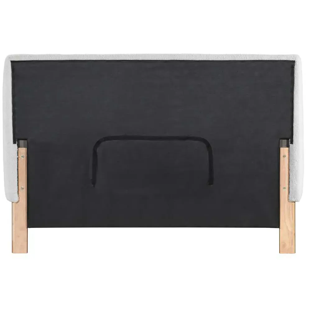 Halfden King Size Bed Frame - White, Bouclé
