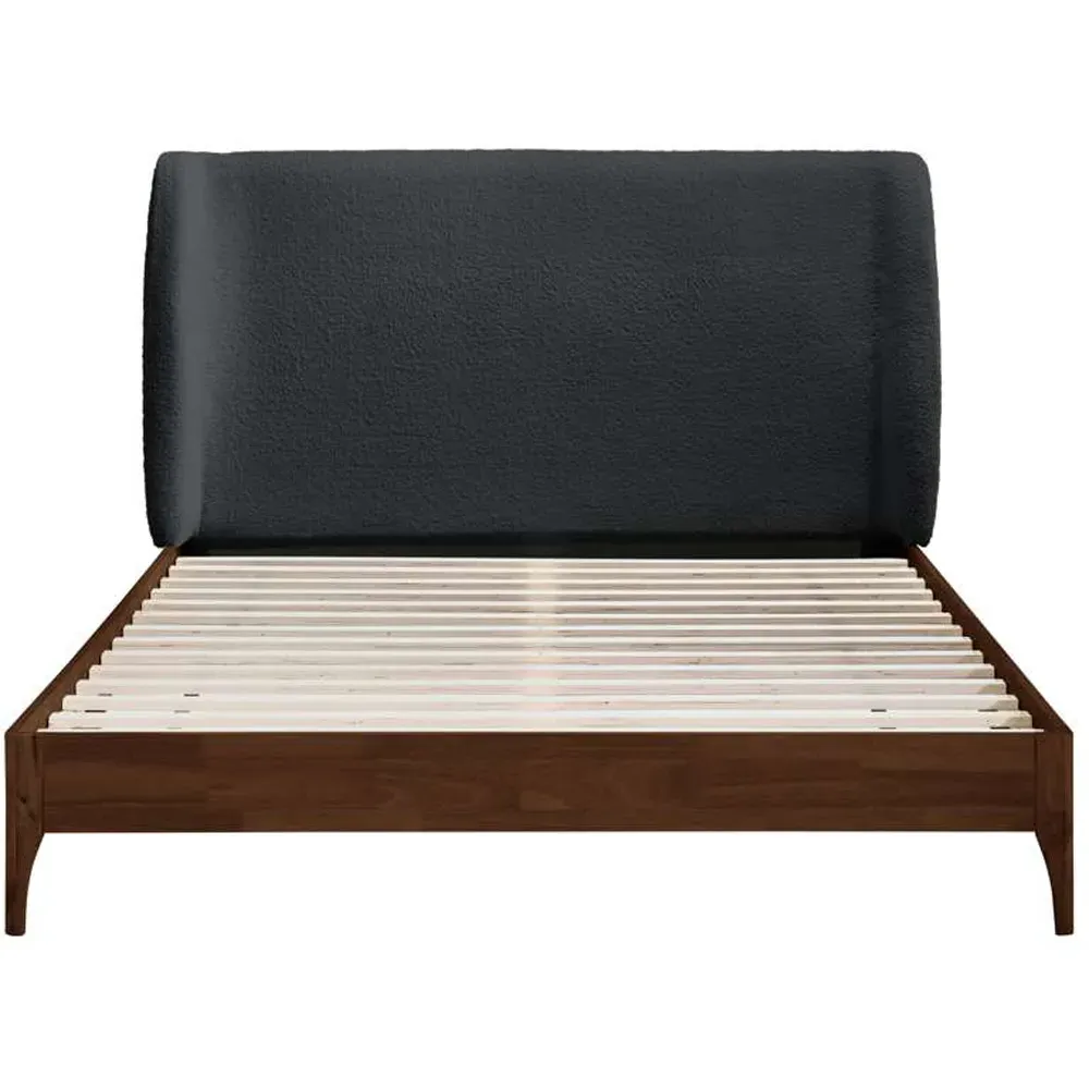 Halfden King Size Bed Frame - White, Boucle