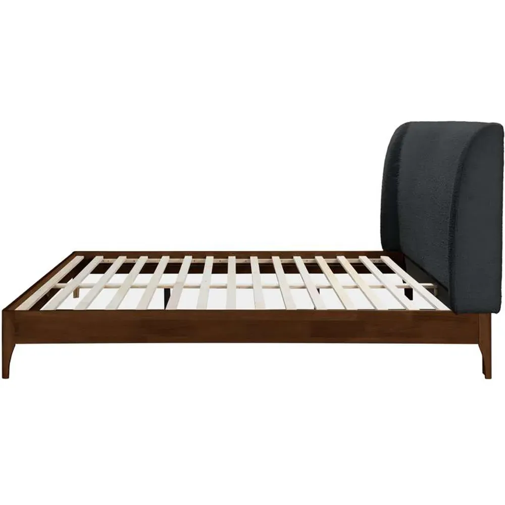 Halfden King Size Bed Frame - White, Boucle